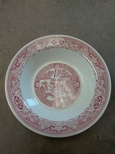 Red/Pink Willow Pattern Transferware Bowl — listing 5