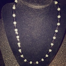 Vintage Hematite Beaded Necklace 28" with Black Onyx and Rhinestone Rondelle Spacers, Charcoal Gray — listing 3
