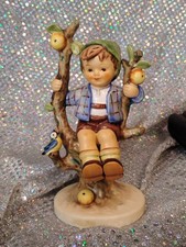 Goebel Hummel "Apple Tree Girl" Figurine #141, Girl Seated in Tree with Dog, listing 3