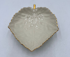 Lenox Ivory Porcelain Double Leaf-Form Divided Dish with Center Handle and Gold Trim — listing 4