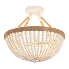Vintage Italian Beaded Crystal Mini Chandelier / Hanging Lamp, Gold & Pink, 12" Tall — listing 5