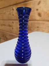 Cobalt Blue Glass Bud Vase and Small Squat Vase (Pair) — listing 5
