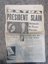 The Times-Union 'Kennedy Is Slain By Sniper In Dallas' Extra Edition Newspaper, Nov 22, 1963, Framed — listing 2