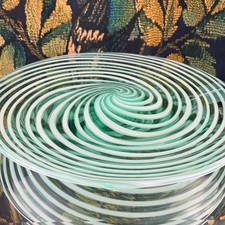 Hand-Blown Art Glass Vase with Cobalt Blue Body and Red/Iridescent Swirl Decoration — listing 6