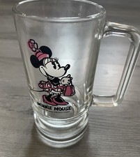 Vintage Walt Disney Productions Minnie Mouse Clear Glass Mug Stein — listing 3