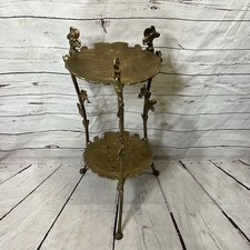 Vintage Brass Turned-Column Table Lamp with 3-Way Socket