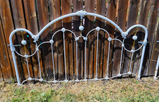 Vintage Brass King Size Headboard with Spindle and Finial Design — listing 2