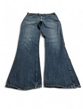Vintage 1970s Levi's Bell Bottom Flare Jeans, Light Wash, Distressed Hem