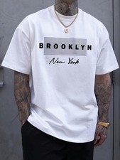 Men's Black Graphic T-Shirt 'Urban Co. Authentic Brooklyn New York' Distressed Print — listing 3