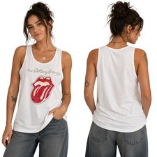 Rolling Stones Pink Racerback Tank Top with Gradient Tongue Logo — listing 2