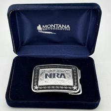 Montana Silversmiths NRA Silver & Gold-Tone Western Eagle Belt Buckle