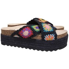 Floral Print Slide Sandal with Colorful Massage-Nub Footbed — listing 2