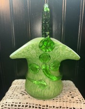 Green Glass Shamrock / Four-Leaf Clover Tea Bag Holder — listing 6