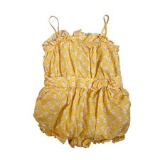 Janie and Jack Baby Girl Yellow Floral Embroidered Knit Bubble Romper, 6-12 Months, listing 5