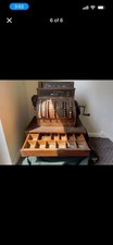 Antique Bronze-Finish Cash Register with Marble Shelf and Amount Keys — listing 2