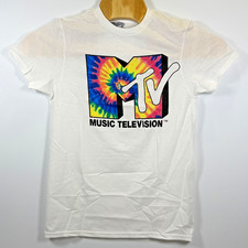 MTV Music Television Logo Tie-Dye Pullover Hoodie, Black/White — listing 4
