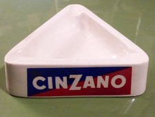 Vintage Cinzano Vermouth Triangular Advertising Ashtray, Porcelain — listing 3