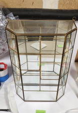 Hollywood Regency Gold Leaf Curio Display Cabinet with Glass Shelves — listing 3