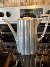 Antique 19th Century Pewter Coffee Pot with Hinged Lid and Angular Handle, Maker Unknown — listing 6