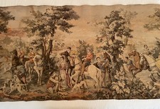 Vintage French-Style Jacquard Woven Tapestry Wall Hanging, 19 in x 56 in, Pastoral Courting Scene with Figures in 18th-Century Dress — listing 6