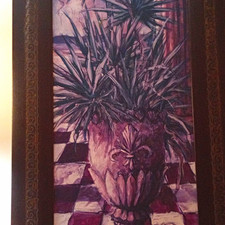 Floral Still Life Oil Painting on Board, Signed C. Murphy, Ornate Gilt Gesso Frame — listing 4