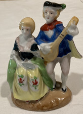 Vintage Porcelain Victorian Colonial Courting Couple Figurine with Gold Accents — listing 6