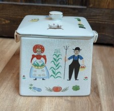 Vintage Hand-Painted Dutch Boy & Girl Figural Planter with Windmill Motif, Royal Japan — listing 3