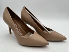 Calvin Klein Gayle Pointed-Toe Stiletto Pumps in Pewter Metallic Leather — listing 6