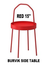 Red Side/Coffee Table with Two Pine Nesting Stools (Mixed IKEA Pieces) — listing 2