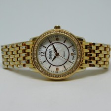 August Steiner Rose Gold-Tone Diamond Accent Cushion Case Bracelet Watch — listing 6
