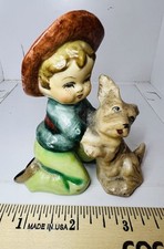 Vintage Ceramic Boy Figurine with Polka-Dot Newsboy Cap, Made in Japan — listing 6