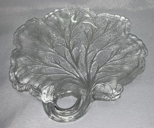 Indiana Glass Pebble Leaf Divided Relish Plate in Teal Blue — listing 2