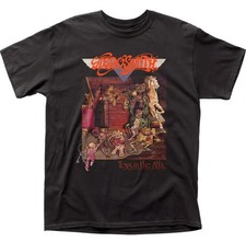 Aerosmith Winged Guitar Graphic Band T-Shirt, Bleach-Splatter Tie-Dye, Size L (Tultex 202)