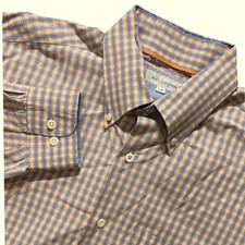 Alex Cannon Men's Orange Plaid Short Sleeve Camp Collar Shirt Size S — listing 3