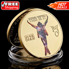 Michael Jackson Commemorative Gold-Plated Novelty Coin/Medallion in Capsule