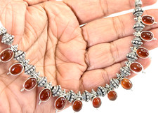 Vintage Carnelian Glass Fringe Bib Necklace with Graduated Stick Beads — listing 2