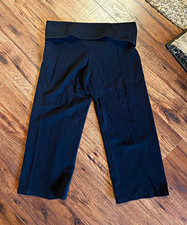 Black Capri Leggings, Cotton Blend, Women's Size Large — listing 5
