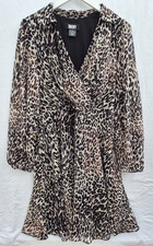 DKNY Leopard Print Long-Sleeve Faux-Wrap Dress — listing 4