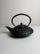 Vintage Black Glazed Ceramic Globe Teapot with Lid — listing 4