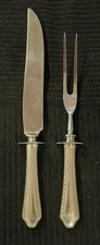 Antique 3-Piece Sterling Silver Handle Carving Set with Fork, Knife & Sharpening Steel — listing 6