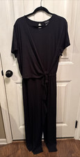 J. Jill Signature Soft Black Faux-Wrap Long-Sleeve Jumpsuit, Size L — listing 4