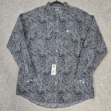 Cinch Western Button-Up Shirt, Teal Geometric Diamond Print, Men's XL — listing 3