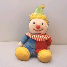 Vintage Plush Clown Stuffed Toy with Blue & Yellow Jester Hat and Satin Ruffle Collar — listing 4