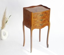 French Louis XV Style Petite Two-Drawer Nightstand / Side Table with Cabriole Legs and Ormolu Mounts — listing 4