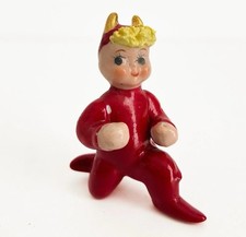 Pair of Vintage Devil / Pixie Ceramic Figurines, Black and Red Dancers — listing 5