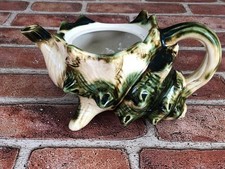 Figural Porcelain Conch Shell Teapot with Twin Dolphin Handle and Coral Motif — listing 3