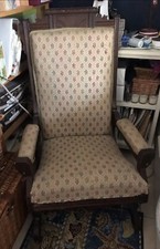 Antique Victorian Eastlake Platform Rocking Chair with Needlepoint Upholstery — listing 3