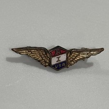 Vintage Soviet-Style Winged Enamel Aviation Lapel Pin Badge — listing 4