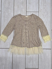 Altar'd State Cream Textured Knit Button-Front Cardigan, Size M — listing 3