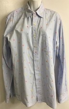La Chemise Tropezienne Floral Print Long-Sleeve Button-Up Shirt, Size M — listing 5